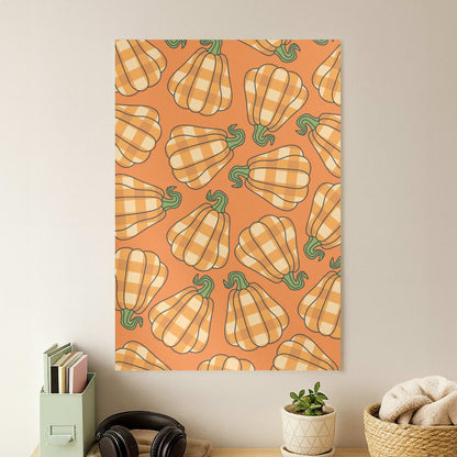 Tartan Pumpkins Pattern Poster