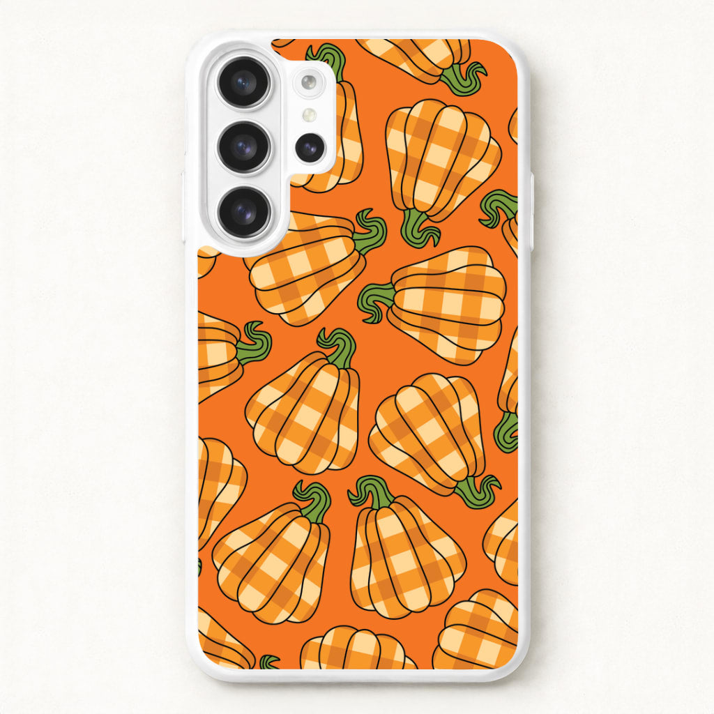 Tartan Pumpkins Pattern Phone Case for Galaxy S26 Ultra