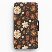 Espresso Folk Blooms Wallet Phone Case 1