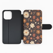 Espresso Folk Blooms Wallet Phone Case 2