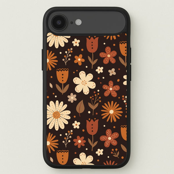 Espresso Folk Blooms Phone Case - iPhone 17 Air / Standard