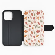 Autumn Leaf Scatter Wallet Phone Case 2
