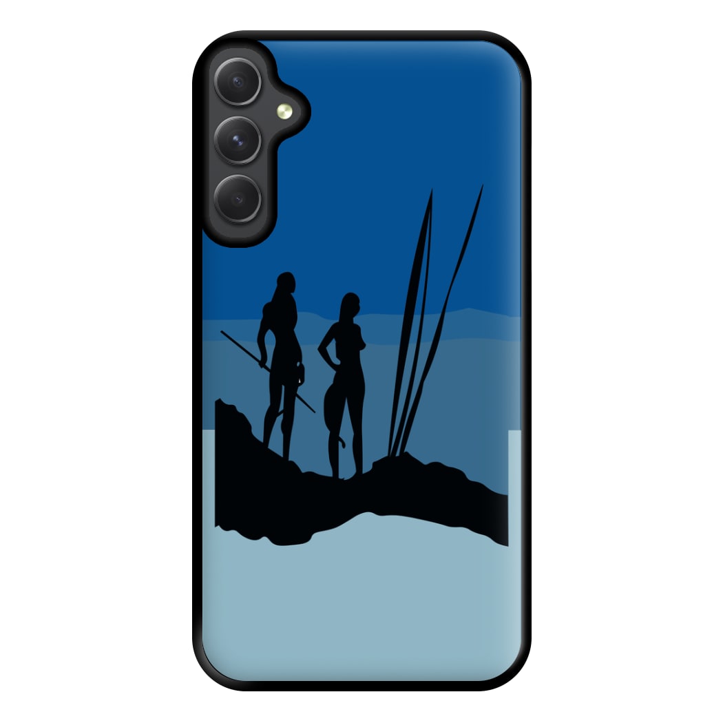 Alien World Outline Phone Case for Galaxy A14