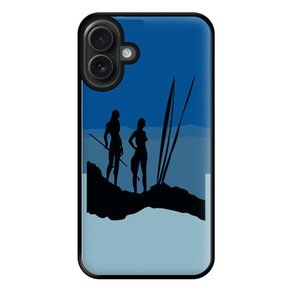 Alien World Outline Phone Case for iPhone 16 Plus