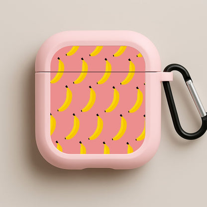Banana Pattern Pink AirPods Case