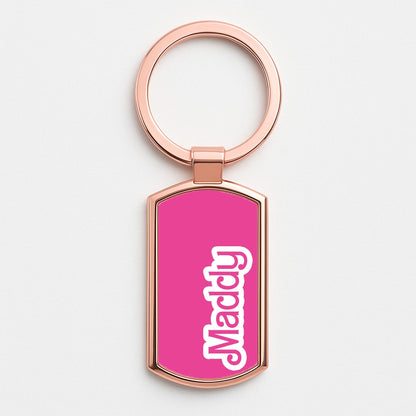 Personalised Doll Rose Gold Keyring