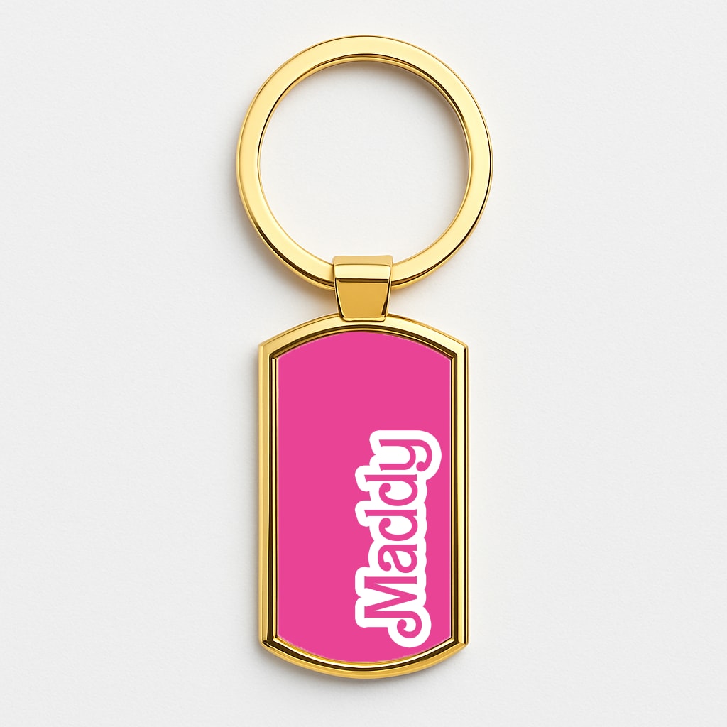 Personalised Doll Gold Keyring