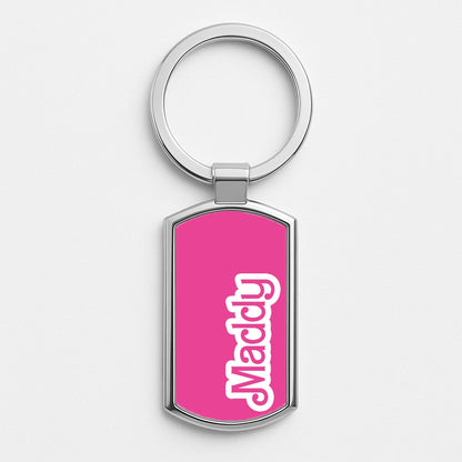 Personalised Doll Silver Keyring