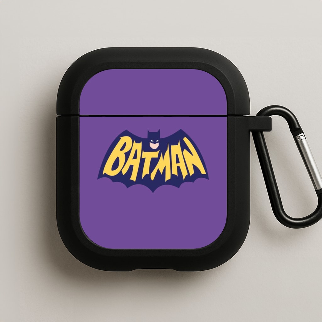 Bat Superhero Purple Logo AirPods Case