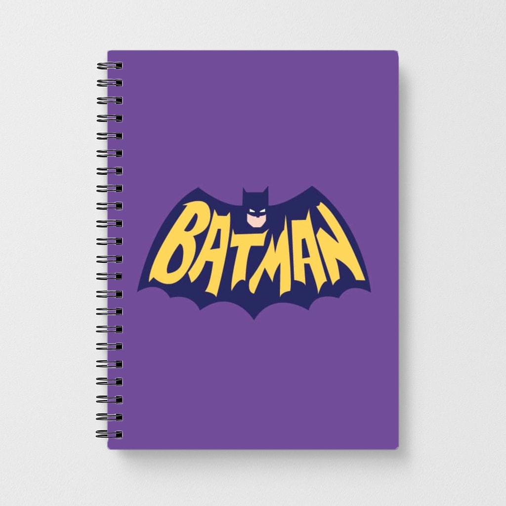 Bat Superhero Purple Logo Notebook