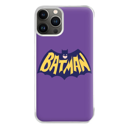 Bat Superhero Purple Logo Phone Case for iPhone 13 Pro Max