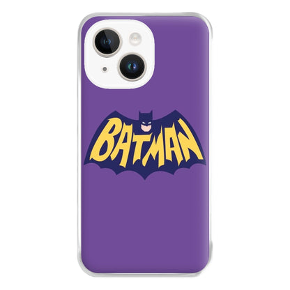 Bat Superhero Purple Logo Phone Case for iPhone 14 Plus