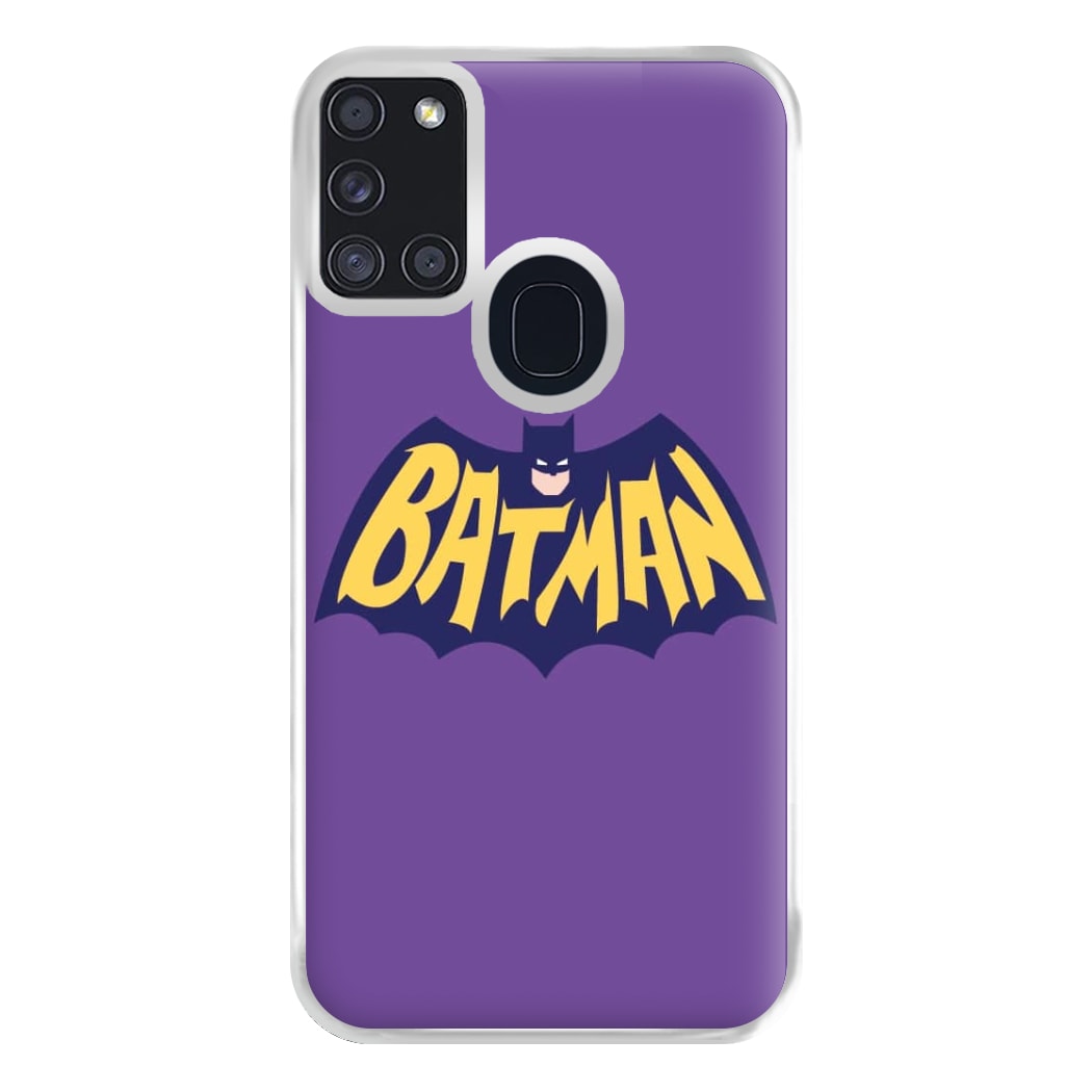 Bat Superhero Purple Logo Phone Case for Galaxy A21s