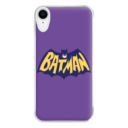 Bat Superhero Purple Logo Phone Case for iPhone XR