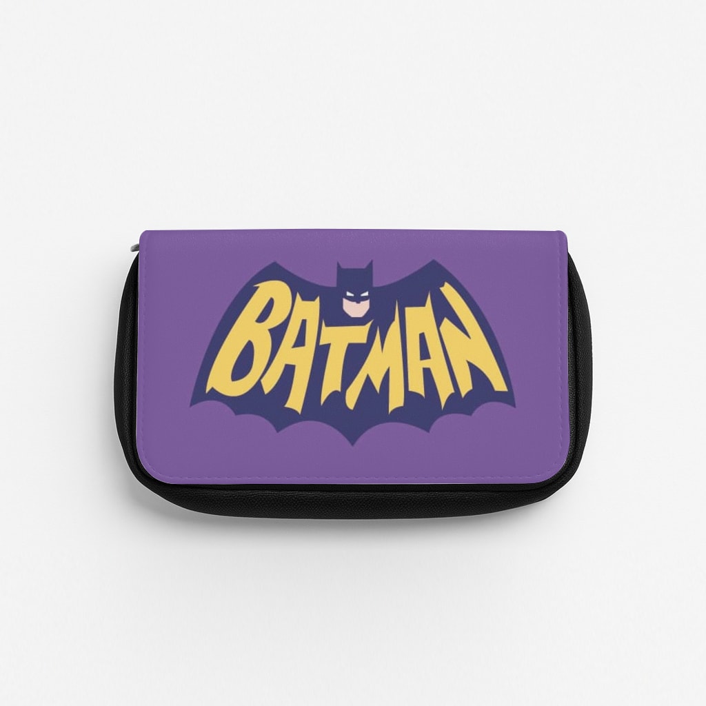Bat Superhero Purple Logo Pencil Case