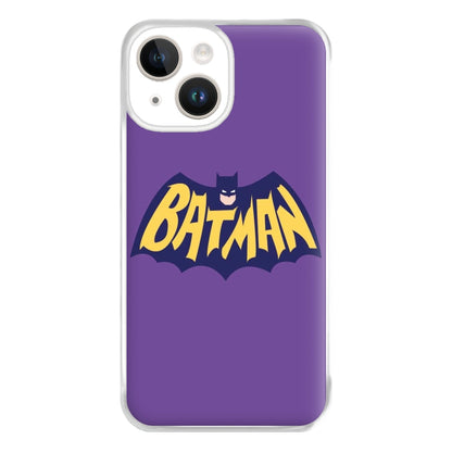 Bat Superhero Purple Logo Phone Case for iPhone 14