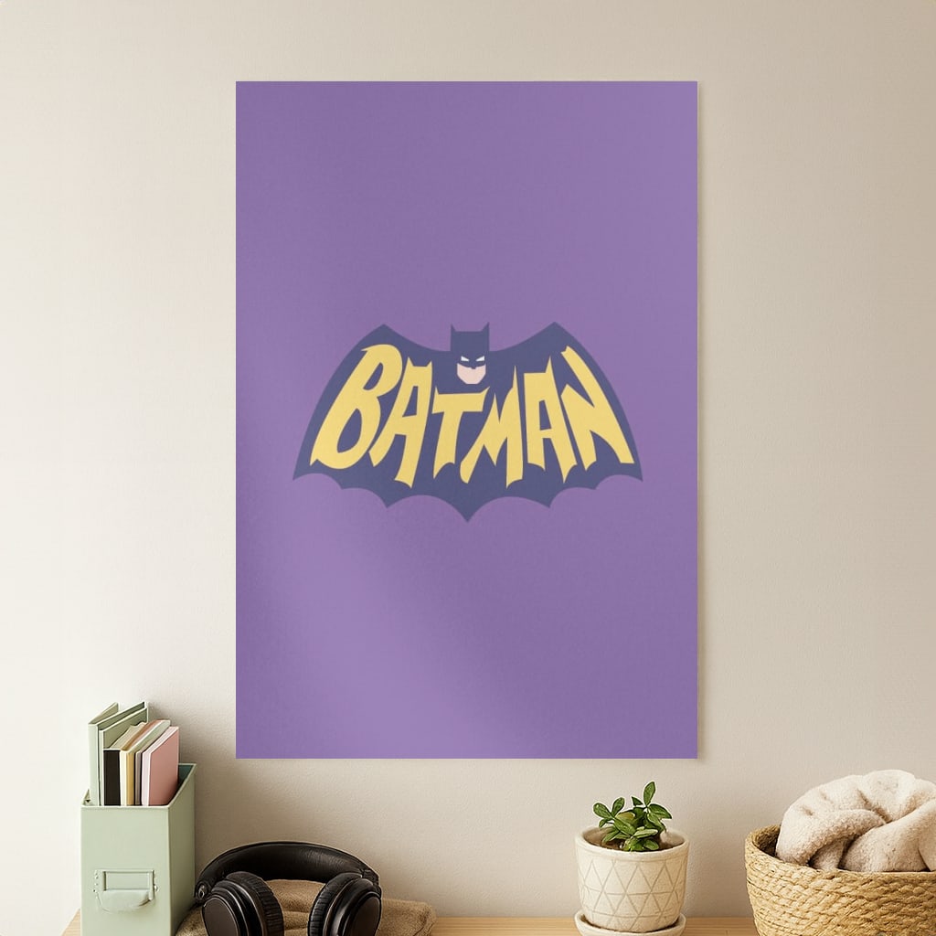 Bat Superhero Purple Logo Poster
