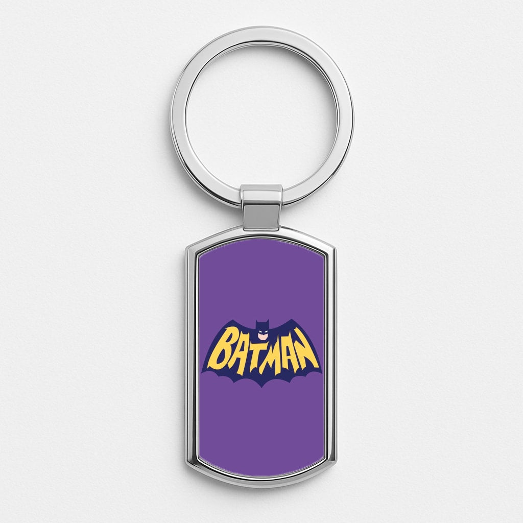 Bat Superhero Purple Logo Luxury Keyring