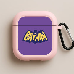 Bat Superhero Purple Logo Pink AirPods Case