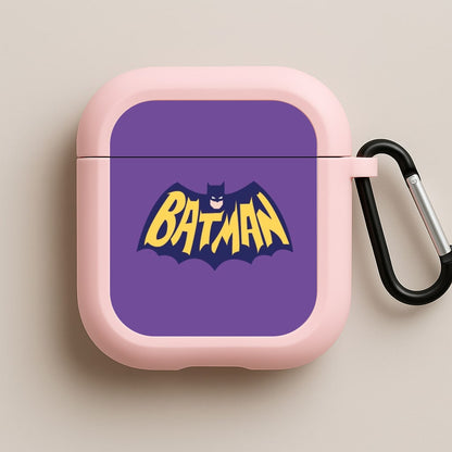 Bat Superhero Purple Logo Pink AirPods Case