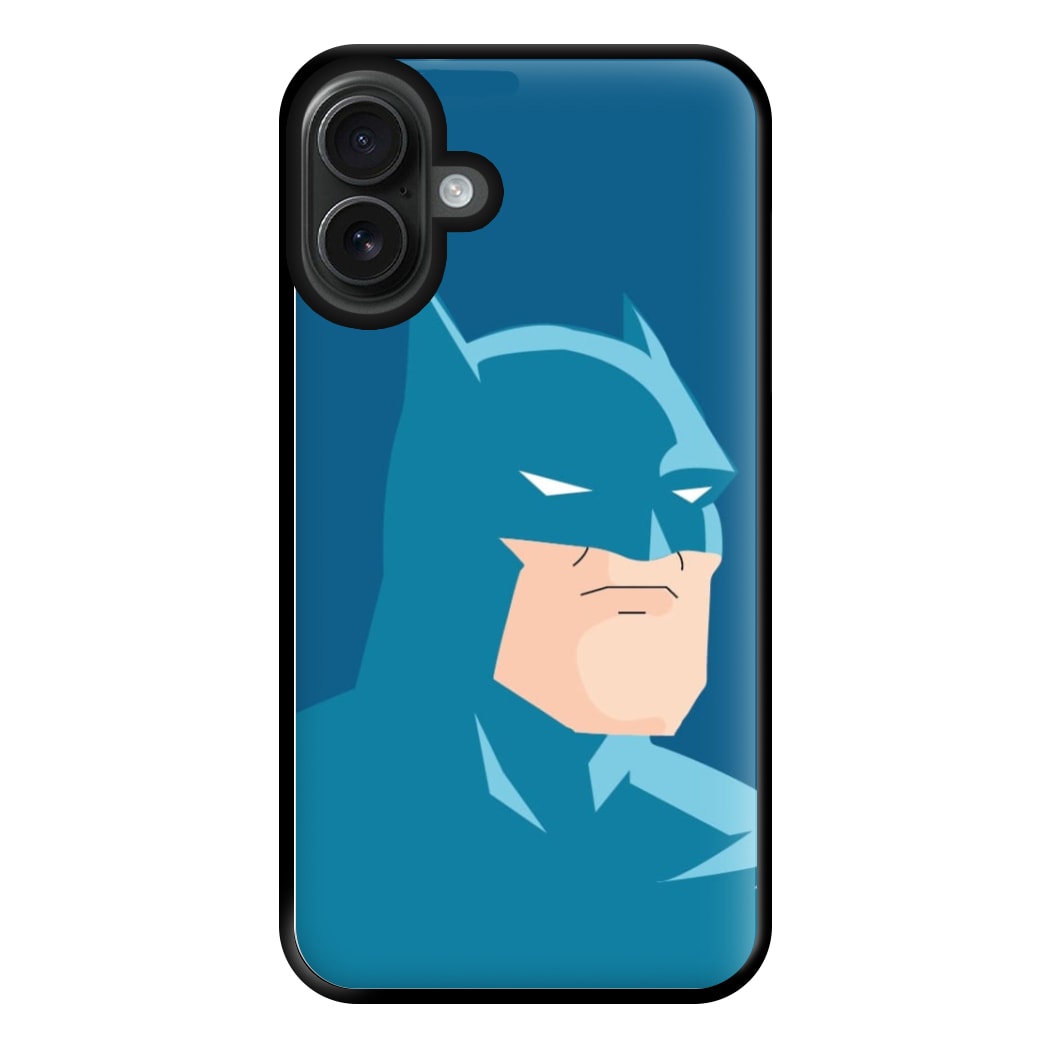 Blue Bat Superhero Phone Case for iPhone 16 Plus