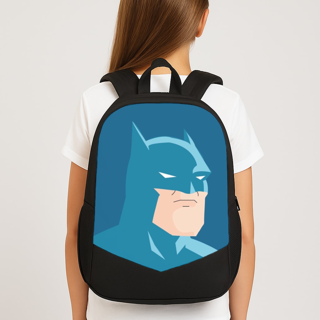 Blue Bat Superhero Large School Bag