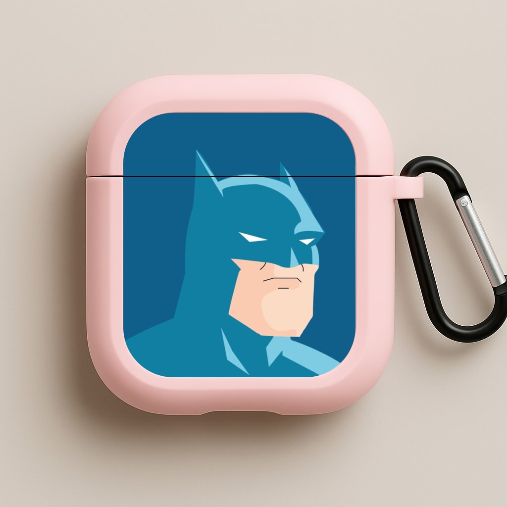 Blue Bat Superhero Pink AirPods Case