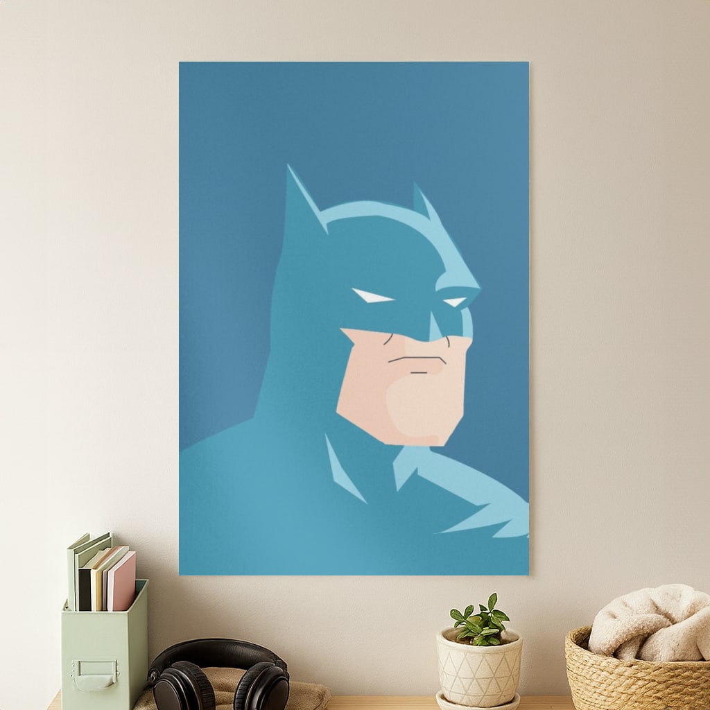 Blue Bat Superhero Poster