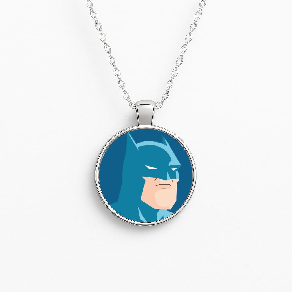 Blue Bat Superhero Necklace