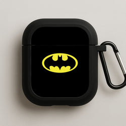 Black Bat Superhero Logo AirPods Case