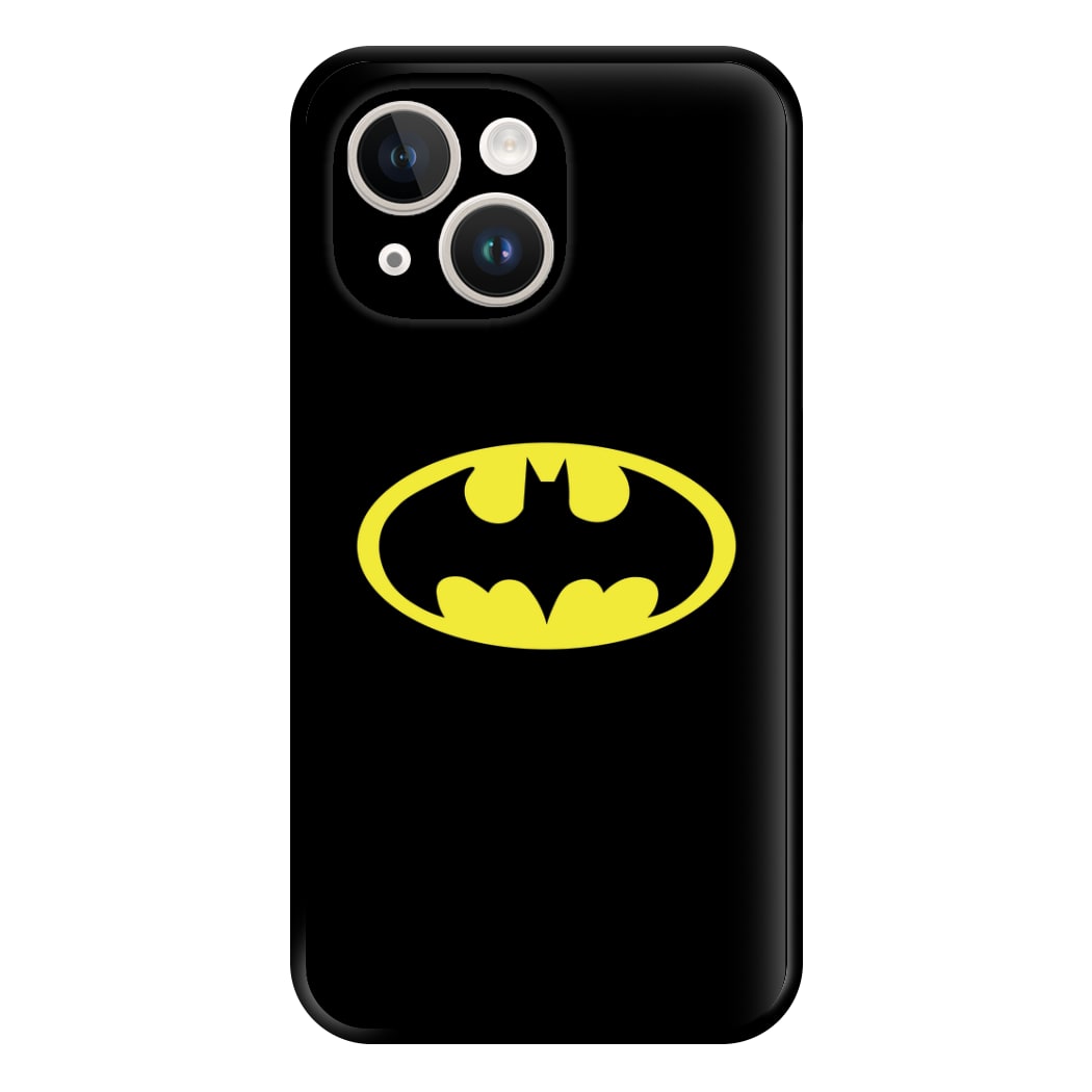 Black Bat Superhero Logo Phone Case for iPhone 14 Plus