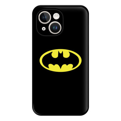 Black Bat Superhero Logo Phone Case for iPhone 14 Plus