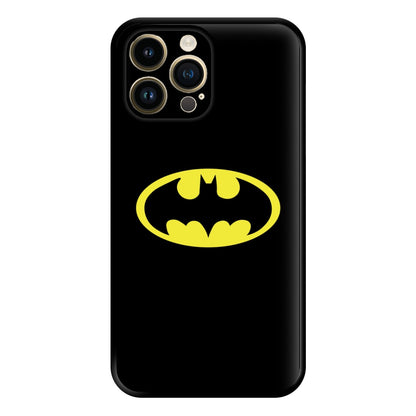 Black Bat Superhero Logo Phone Case for iPhone 14 Pro Max