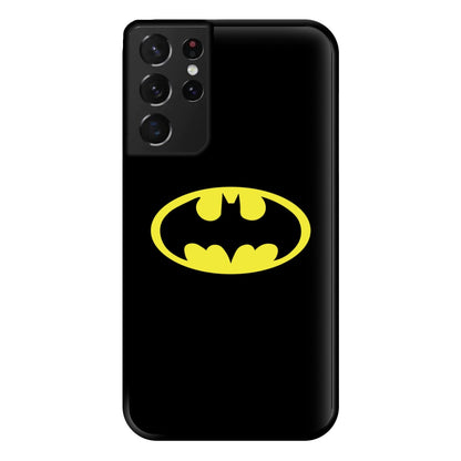 Black Bat Superhero Logo Phone Case for Galaxy S21 Ultra