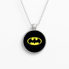 Black Bat Superhero Logo Necklace