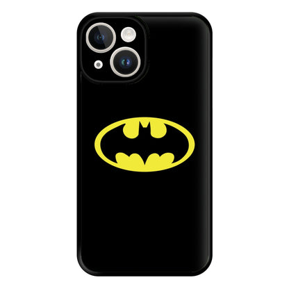 Black Bat Superhero Logo Phone Case for iPhone 14