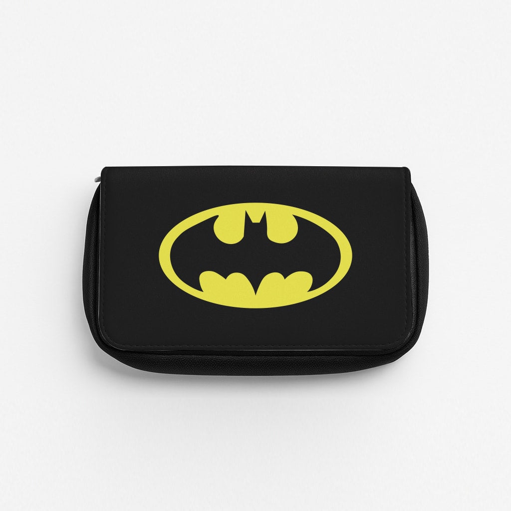 Black Bat Superhero Logo Pencil Case