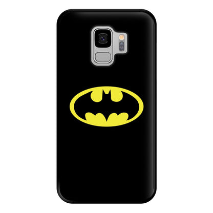 Black Bat Superhero Logo Phone Case for Galaxy S9 Plus