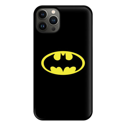 Black Bat Superhero Logo Phone Case for iPhone 13