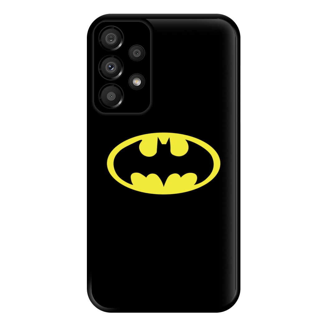 Black Bat Superhero Logo Phone Case for Galaxy A33