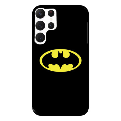 Black Bat Superhero Logo Phone Case for Galaxy S22 Ultra