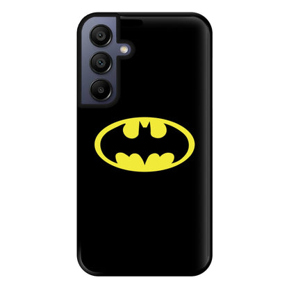 Black Bat Superhero Logo Phone Case for Galaxy A15