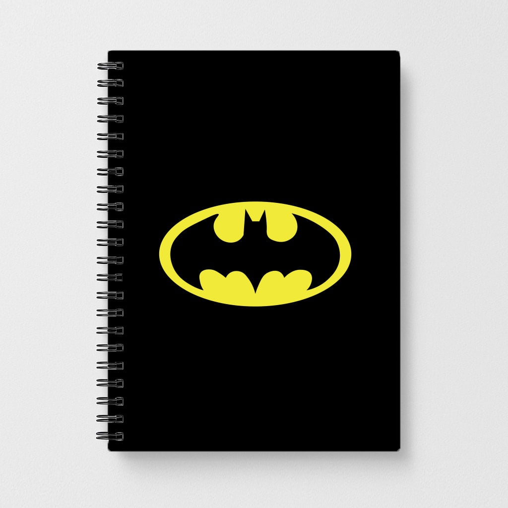 Black Bat Superhero Logo Notebook