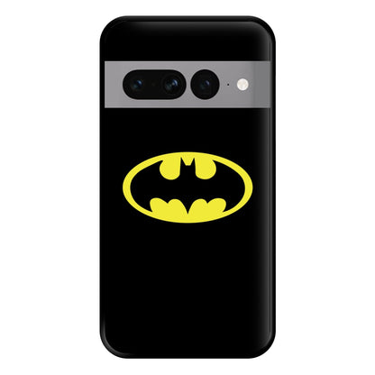 Black Bat Superhero Logo Phone Case for Google Pixel 7 Pro