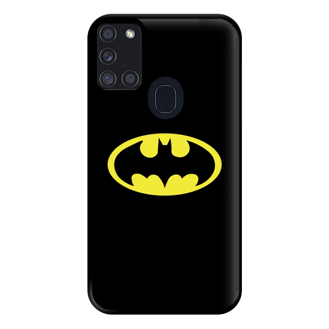 Black Bat Superhero Logo Phone Case for Galaxy A21s