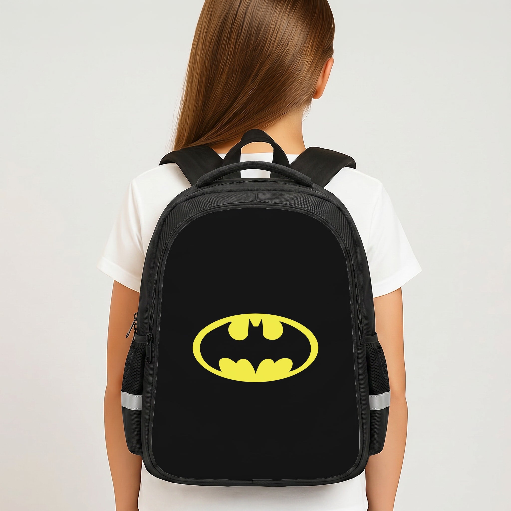 Black Bat Superhero Logo Backpack