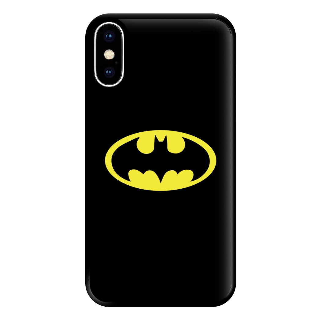 Black Bat Superhero Logo Phone Case for iPhone XS Max