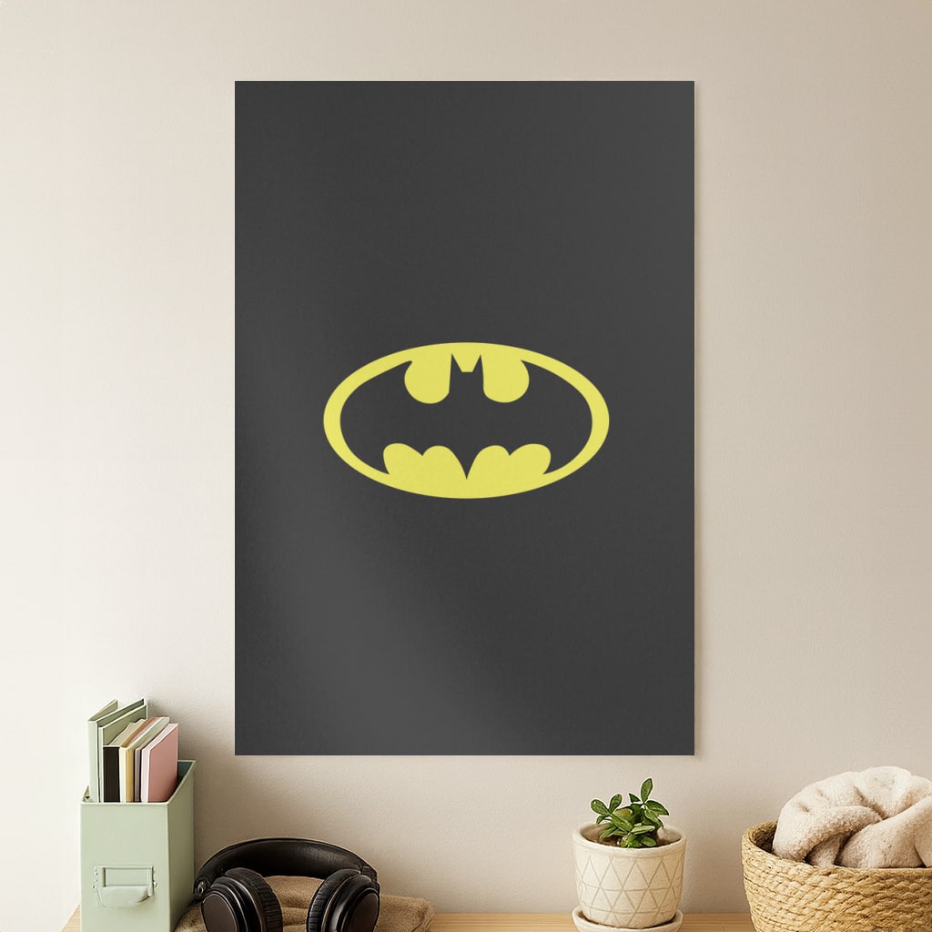 Black Bat Superhero Logo Poster