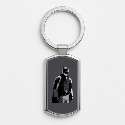 Black Bat Superhero Silver Keyring