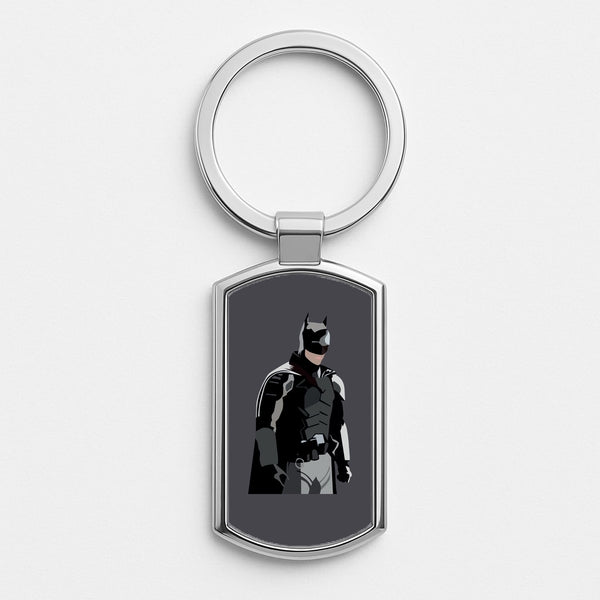 Black Bat Superhero Silver Keyring